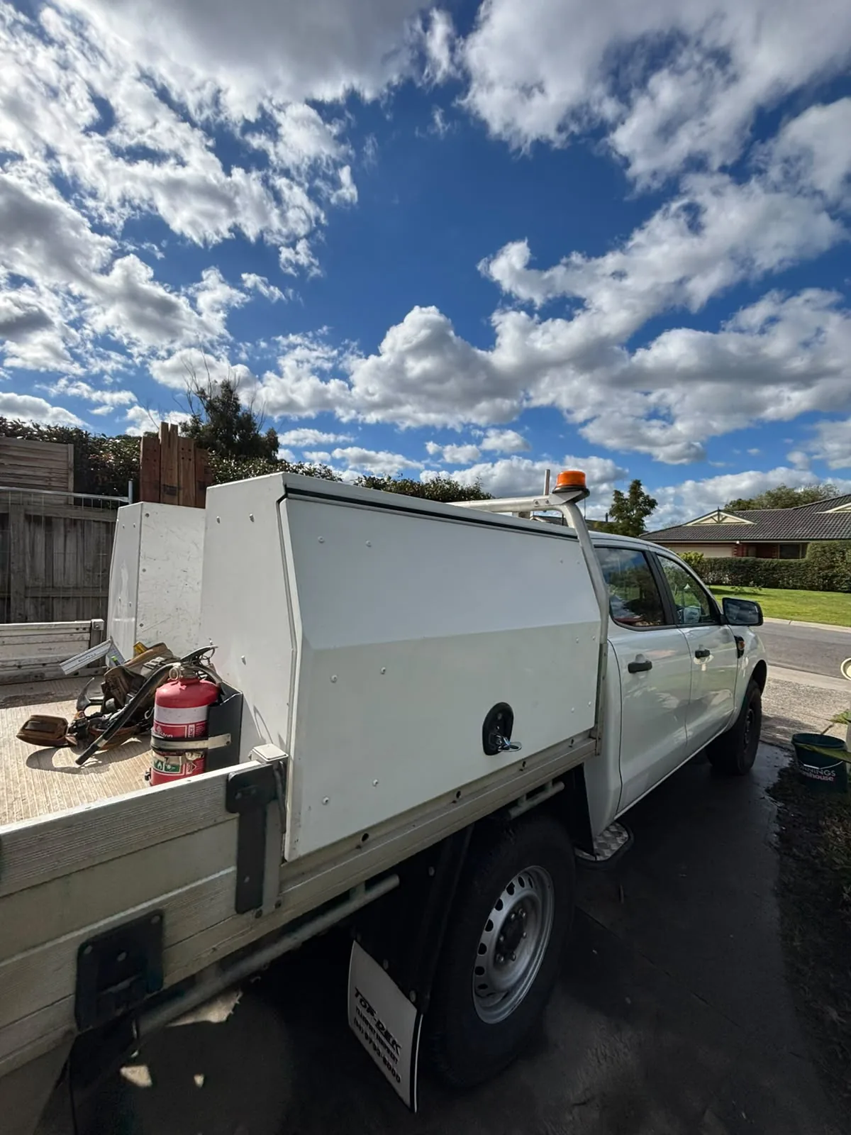 The same white Ford Ranger tradie ute cleaned and bright after a tradie detail